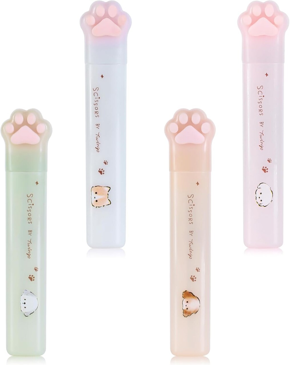 4-Piece Mini Cat Paw Scissors – Stainless Steel, Portable Craft & Scrapbooking Tools